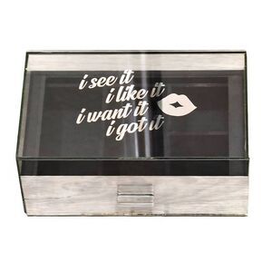 At Home "I See It, I Like It, I Want It, I Got It" Lips Glass Jewlery Box